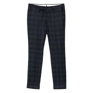 PT01 Men's Tartan Plaid Dress Pants Men BLUE